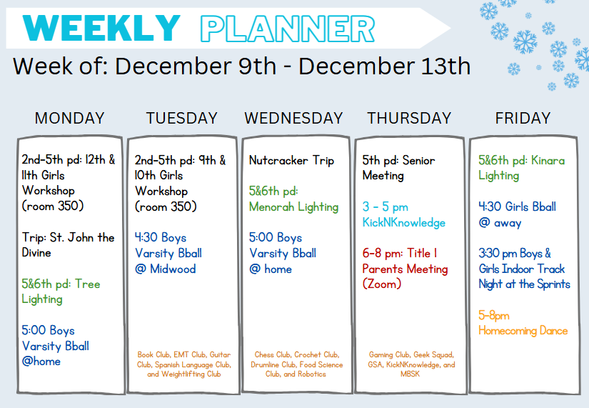 weekly calendar